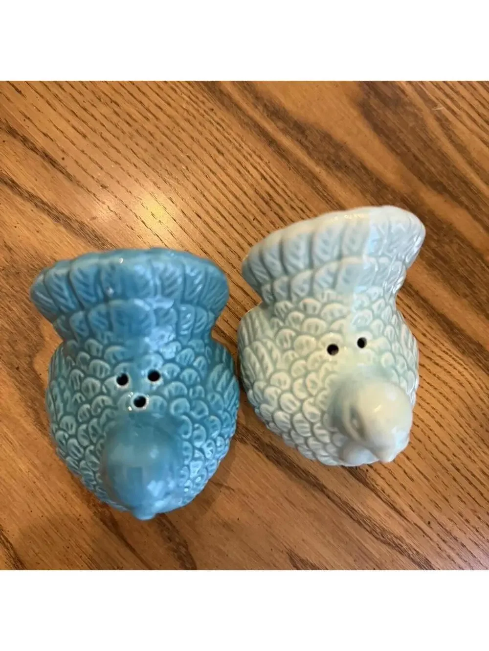 Blue Ceramic Turkey Salt and Pepper shakers